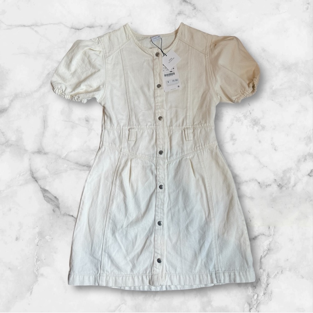 Zara Kids Cream Button-Front Dress